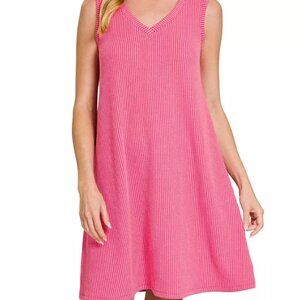 Zenana Raised Rib Sleeveless Mini Dress